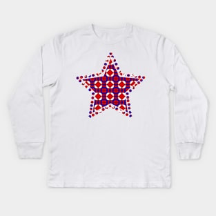 Red White and Blue Kids Long Sleeve T-Shirt